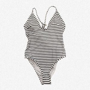 Striped One Piece Bathing Suit